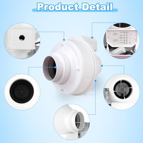 Upgraded DBF 110 Dryer Booster Fan, Dryer Vent Booster Fan 4 Inch, 4” Dryer Vent Booster Exhaust Fan, 167 CFM