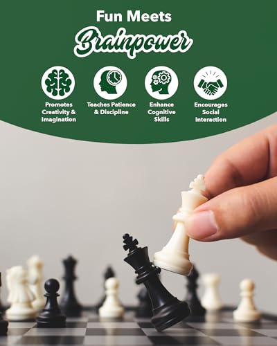 image for WE Games Best Value Tournament Chess Set w/ a Green Roll Up Vinyl Boar