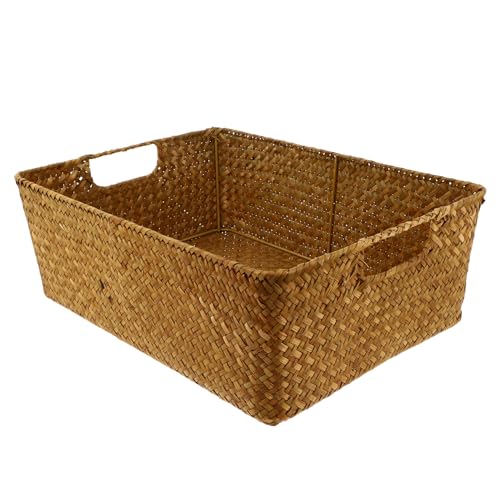 Korb geflochten aus Seegras: Klopapier Aufbewahrung Körbe Handgewebt Aufbewahrungskorb zum Organisieren von Toilettenpapier