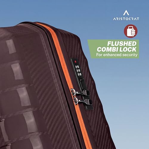 Image of Aristocrat Altitude 8 Wheel Large Size (Check-in) Hard Case Trolley Bag | Combination Lock |Tough and Durable Polypropylene Luggage | 3 Year International Warranty| 78 CM Suitcase for Travel| Brown