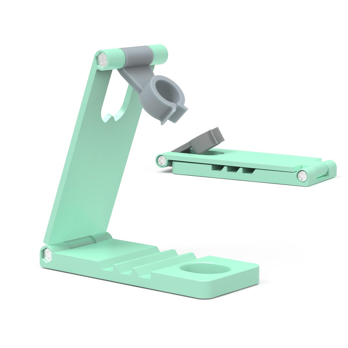 Handheld UV Nail Light Stand, Foldable Nail Lamp Holder, 360° Adjustable Rotation, Compatible for All Flash Cure Mini Handheld UV Nail Lamp, Stand Only, Green