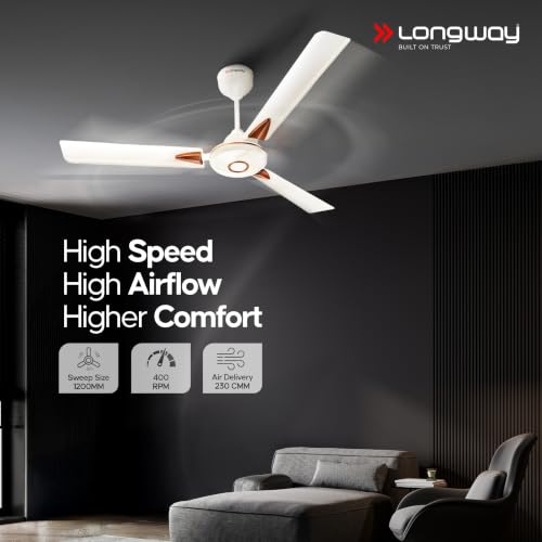 LONGWAY Aero 1200 mm BLDC Ceiling Fan White Ivory - Image 7