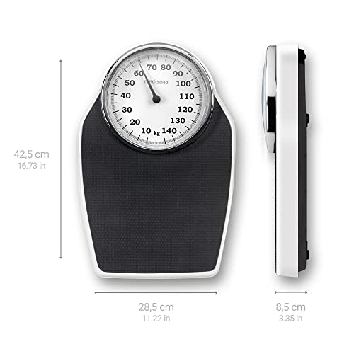 Medisana PSD mechanical personal scale – retro analogue dial, battery-free operation, solid metal casing