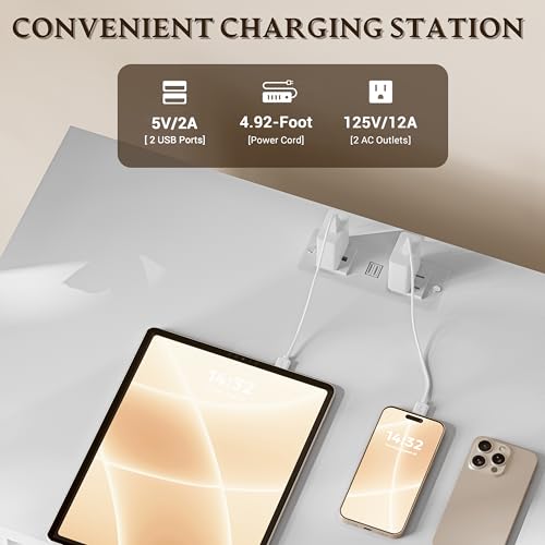 Image of BORNOON 30.5 inch Nightstand with Charging Station, 3-Drawer Fluted Bedroom Chest, Wood Bedside Dresser with Power Outlets and USB Ports, Metal Slides, Stable Base, Modern Storage Cabinet for Small Spaces