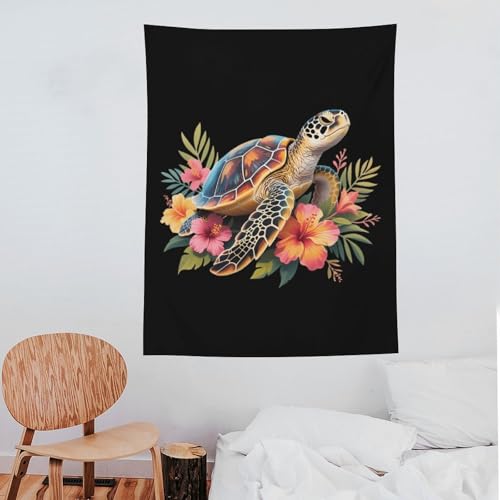 Tapiz vertical de tortuga marina con diseño divertido para una decoración de pared única 7