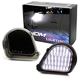 iJDMTOY White Full LED Under Side Mirror Puddle Lights Compatible With 2010-2019 Dodge RAM 1500 2500 3500 4500 5500 Trucks