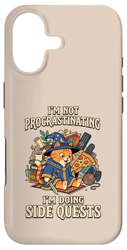 I'm Not Procrastinating I'm Doing Side Quest Wizard Cat �X�}�z�P�[�X iPhone 17 �p