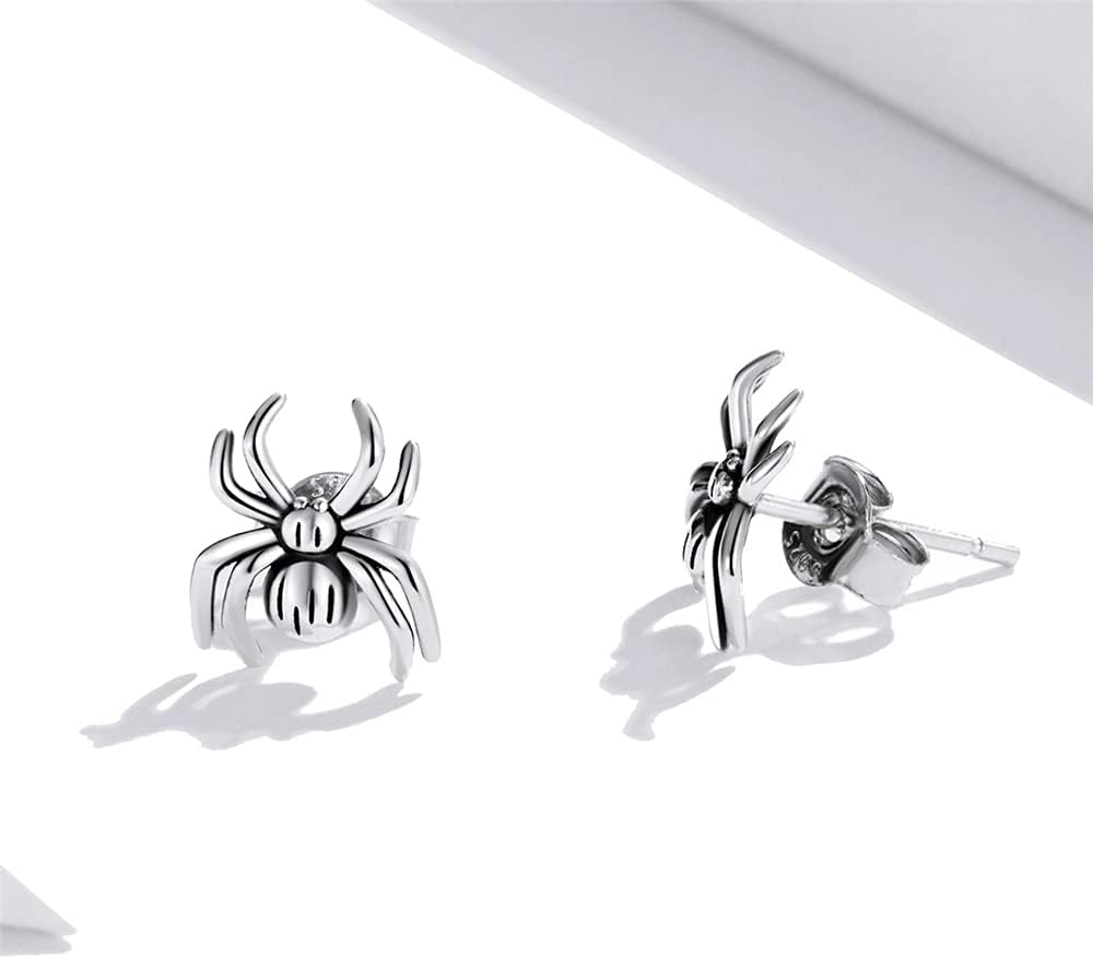 Vintage Spider Stud Earrings for Women Girls 925 Sterling Silver Hypoallergenic Halloween Small Animal Pet Cartilage Tragus Post Creative 3D Jewelry Unique Gifts for Friend - Image 4