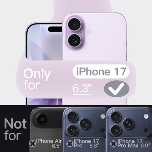 Image of JETech Liquid Silicone Case for iPhone 17 6.3-Inch, Silky Soft Touch Full-Body Protection, Anti-Scratch Shockproof Phone Cover with Microfiber Lining (Purple)