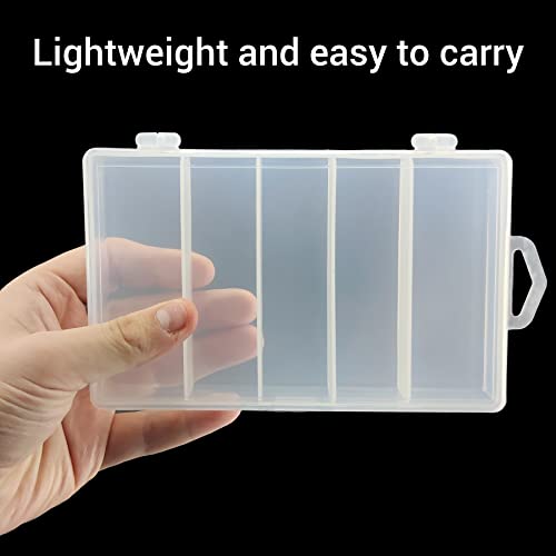 IFAMIO Clear Plastic Storage Case Container for Fishing Tackle Organizer Box with Dividers for Jewelry Beads Collection