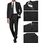 COOFANDY Mens 2 Piece Suit Slim Fit 2 Button Formal Jacket Suits Pants Set for Wedding Business Prom - Image 5