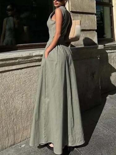 Molisry Women's Business Casual Work Dresses Flowy Sleeveless A-Line Tank Long Maxi Dress Summer 20253