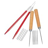 SOIMISS Puppenhaar Einwurzelungsset 14 Stück mit Häkelnadeln und Holzahle Selbstgemacht Puppenhaarwerkzeug für Präzise Haarverpflanzung und Bastelbedarf