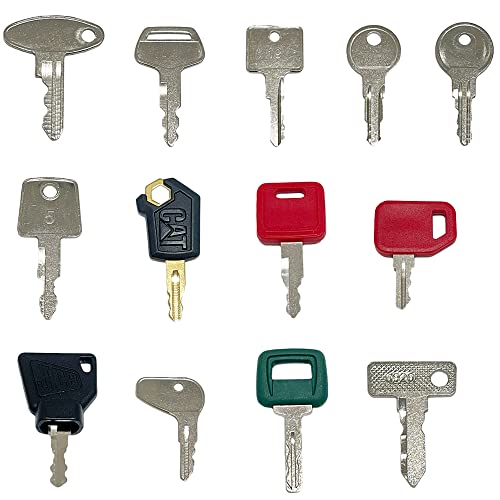 Lot De 13 Clés De Contact Pour Engins De Chantier - Compatible Yanmar, JCB, Volvo, Caterpillar, Kubota
