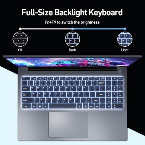 Image of 2026 16'' Laptop Windows 11 Pro, 16GB RAM 1TB SSD, Intel Quad-Core Processor(3.60GHz), 1080p FHD Display, Backlit Keyboard, Fingerprint, WiFi5, Webcam, USB3.2 Gen1, Type-C, HDMI, Metal, Gray
