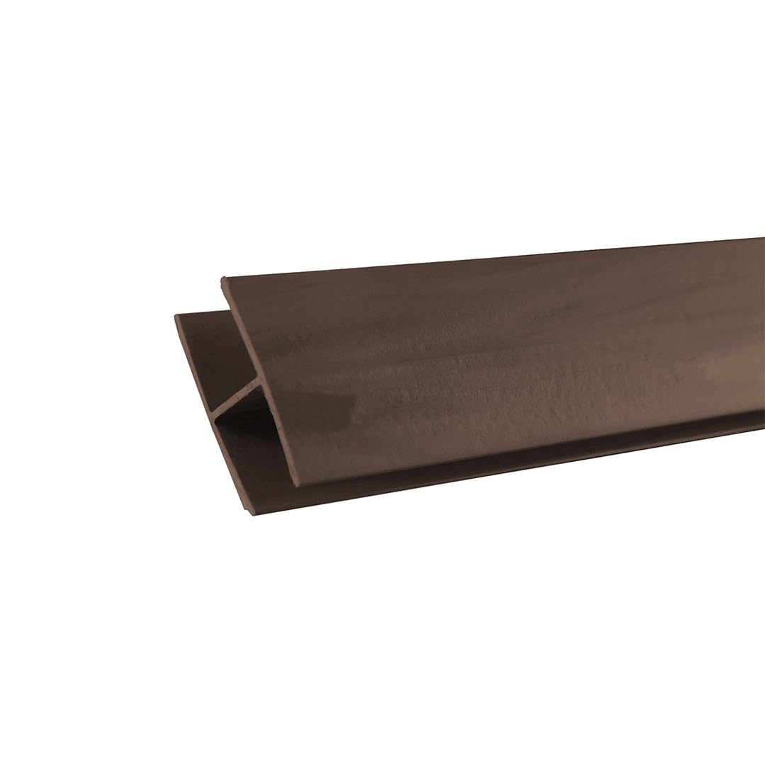 Pack of 2 Horizontal Installation PVC Lattices 18 mm Brown with Profiles and Union 1x2 M