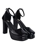 Shoetopia girls Zepto Black Heeled Sandal – 4 UK (Girls-Zepto-Black)