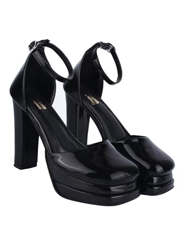 Shoetopia girls Zepto Black Heeled Sandal - 4 UK (Girls-Zepto-Black)