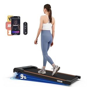 Walking Pad Under Desk Treadmill, 2.5HP Quiet Brushless Small Treadmill for Home and Office, Compact Portable Walking pad with Remote & App Control for Walking and Jogging