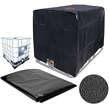 IBC Tote Cover for 1000l Outdoor 275 Gallon Rain Barrel 210D, Heavy Duty IBC Rain Barrel Cover IBC Tank Cover Dustproof Water Tank Container Protective Cover Ton Barrel Accessories,Black