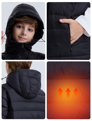 Kids Heated Jacket with Battery Pack - 7.4V Rechargeable Winter Work Self Electric Heated Coat for Boys-L4