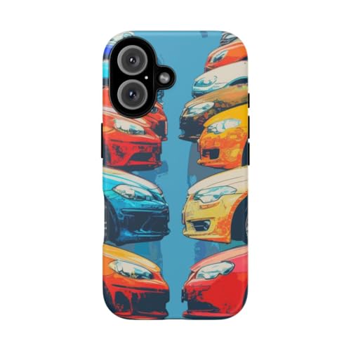 Coque iPhone 16 voitures colorées idéale pour sublimer votre quotidien urbain
