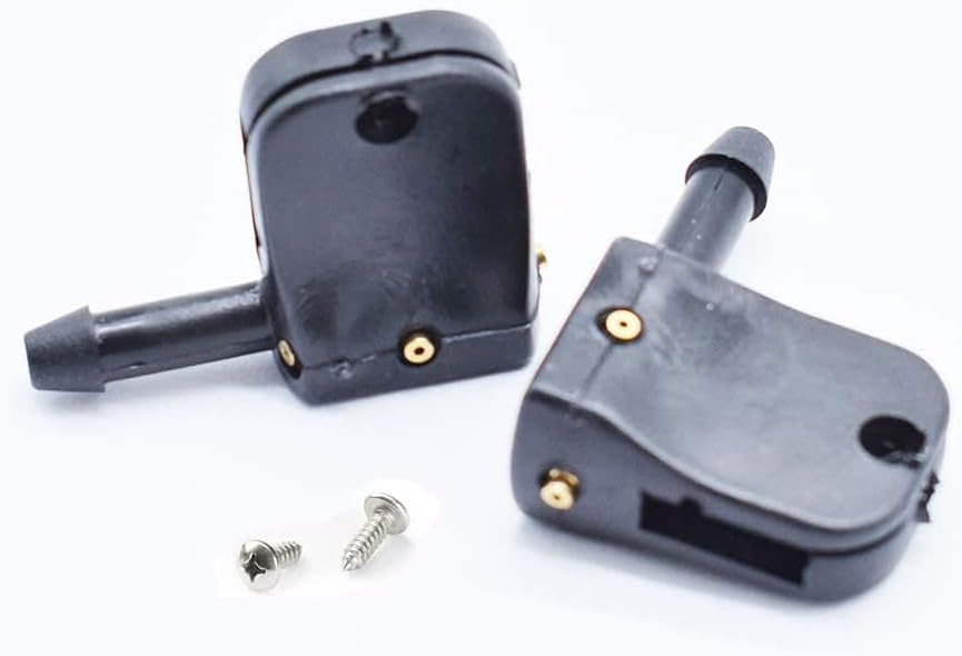 2PCS Universal Windshield Washer Nozzle Jet Kit – Fits VW Crafter, Smart Fortwo, Renault Espace III – Clip-On Wiper Arm Sprayer Set for 12mm/8mm Hook Mounting