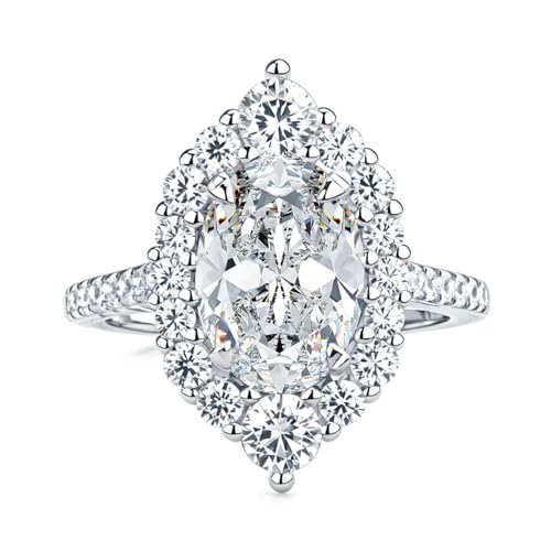 Bague fiançailles moissanite ovale éclat éternel anti-ternissement argent