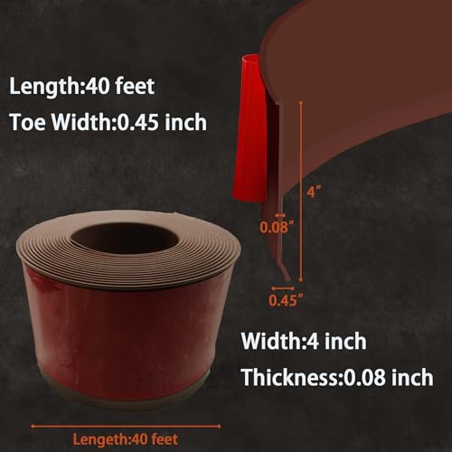 Tridotpul Vinyl Wall Base Baseboard Molding Trim 4" Flexible Self Adhesive Rubber Wall Base Moulding Trim Peel and Stick Design(60Ft, Brown) by Tridotpul - Used condition - Image 2