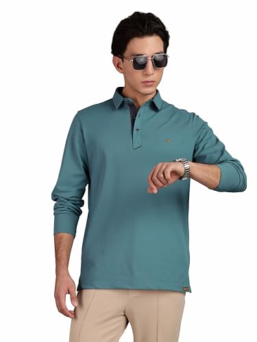 Image of STELLERS Men's Full Sleeve Polo T-Shirt | Premium Cotton | streatchable | Enzyme bio Washed | Feather Touch Feel | Sustainable