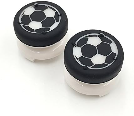 2 x High Extender Analog Thumbsticks Cap Thumb Stick Grips Joystick Cap Cover for PlayStation 4 for PS4 Xbox 360 PS3 Controller (White Soccer)