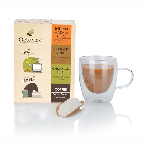 Octavius Assorted Ready Tea and Coffee 4 in 1 Variant | Perfect for Work, Travel Or Home | Economy Pack – 50 Sachets