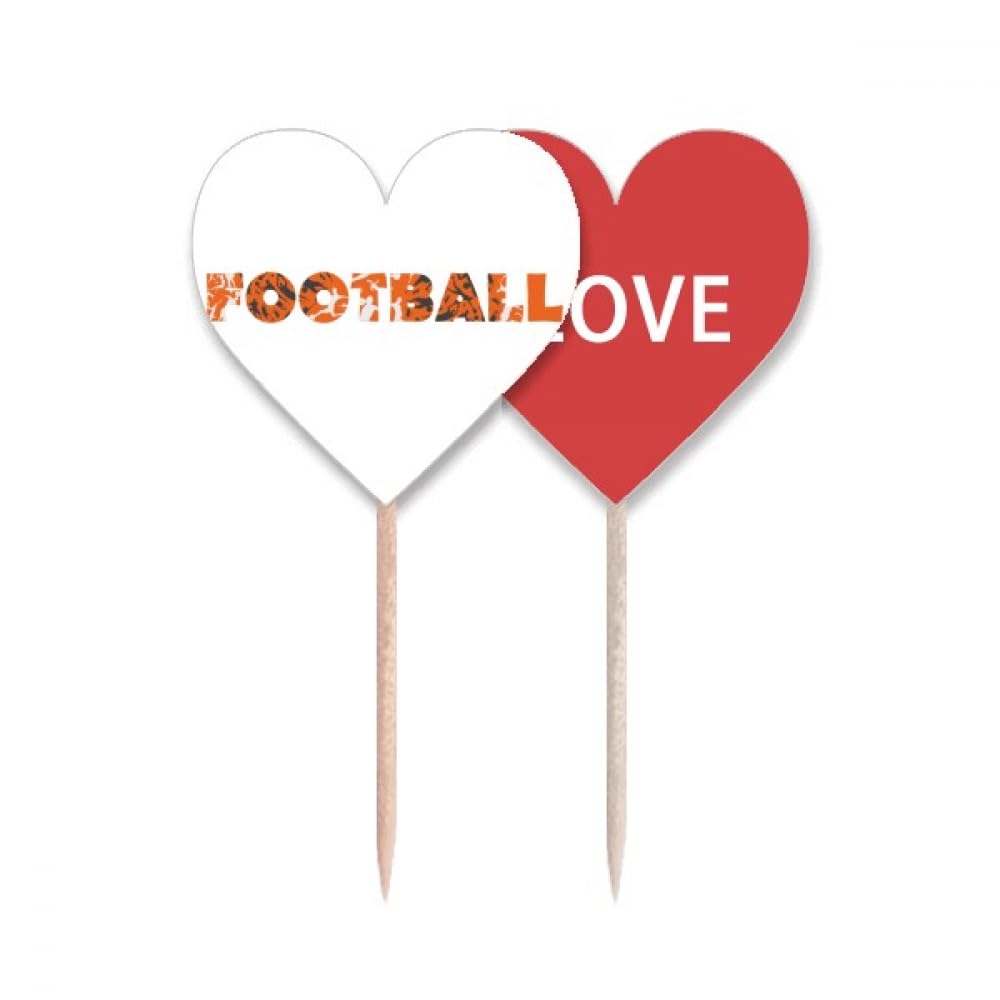 Cure-dents orange avec gravure Football et message Love Heart