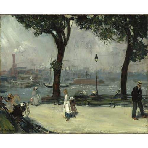Toile East River Park William Glackens grand tableau élégant pour salon et chambre