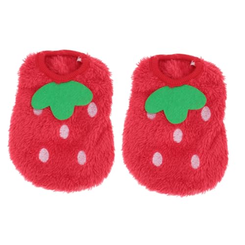 Milisten 2個 ペット用の服 犬服ハロウィン 小型犬のクリスマス衣装. 舞台犬の衣装 ダックスフンド rabbit cutegk 冬の犬のウサギのコート ウサギのアパレル サンゴフリース 赤