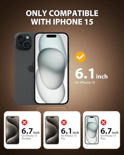 Image of PDDKISS 2 Pack Privacy Screen Protector for iPhone 15 (2023) 6.1 inch Black Anti Spy Tempered Glass