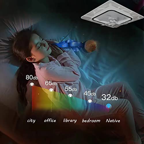 Ventilateur de plafond carré LED 72W avec télécommande et éclairage salon - 7