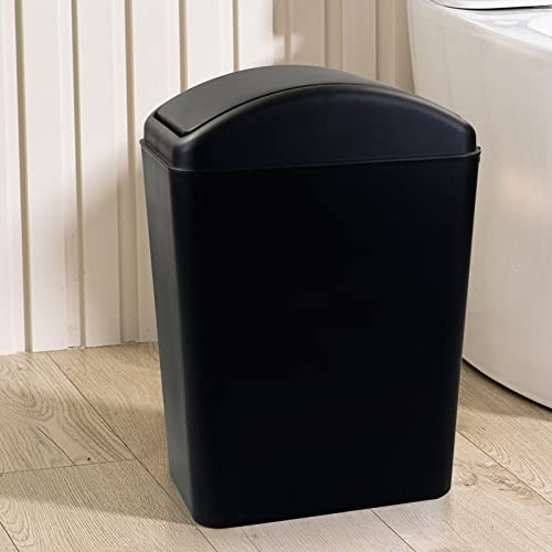 Caneca de basura plástica negra 16 L con tapa basculante miniatura 7