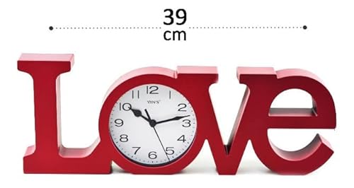Relógio Analógico de Mesa Ou Parede Modelo Love 39cm