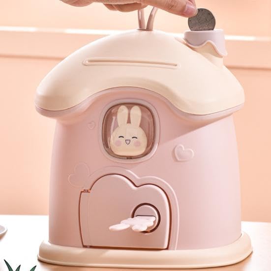 CHIRANSI Modern Money Saving Bank With Coin Slot//Creative Cartoon Design Money Bank//Plastic Piggy Bank For Boys & Girls (Pack Of 1) (Rabbit Piggy Bank - Pink) (B0CZRD2QCQ) Amazon Price History, Amazon Price Tracker