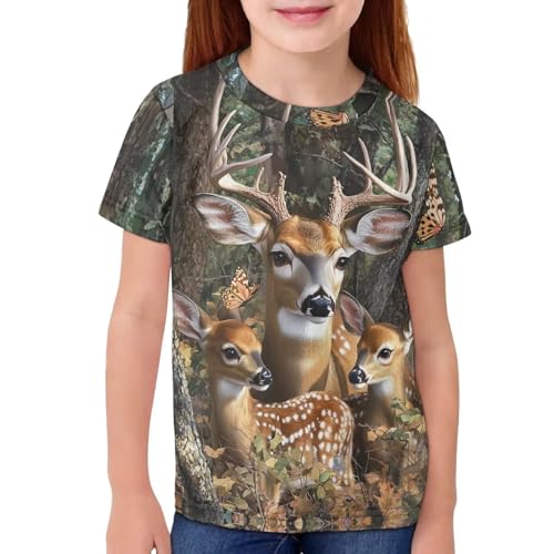 Image of Xhuibop Kids Tshirts Girls Boys 3-16 Years Summer Clothes for Teens Loose Fitting Tops