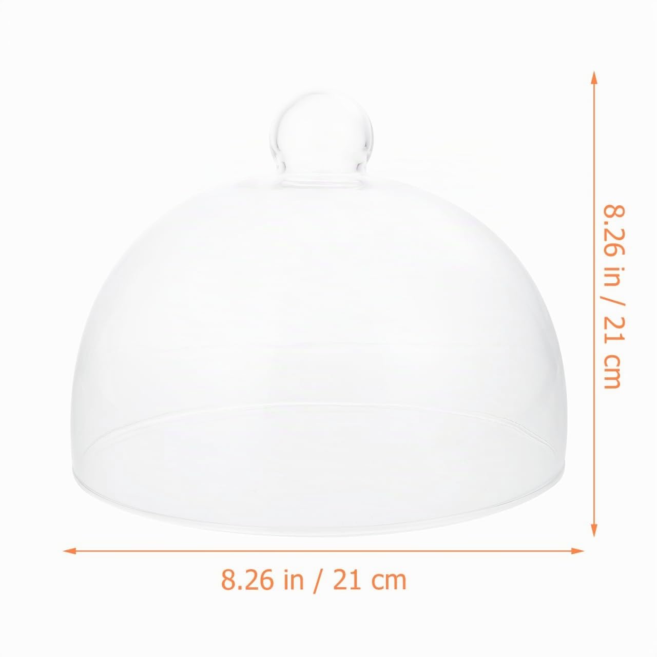 DOITOOL Cloche ronde en verre transparent pour gâteau 21 x 21 cm