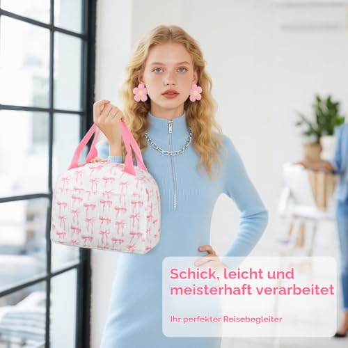 BuyCard Rosa Isolierte Lunch-Tasche für Damen, Aus Cord, 11.2L – Ansicht 7