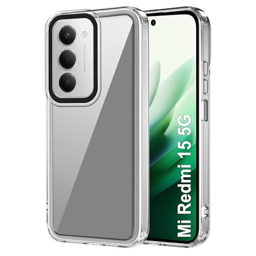 Image of Zapcase Back Case Cover for Mi Redmi 15 5G | Compatible for Mi Redmi 15 5G Back Cover | Case Cover with Camera Protection | (TPU + PC | Transparent)