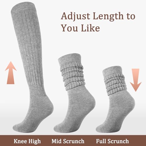 Jspupifip 4 Pairs Slouch Socks for Women,Retro Soft Breathable Athletic Scrunch Calf Ankle Sock2