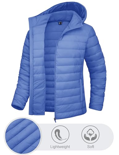 TACVASEN Women's Lightweight Puffer Jacket with Hood Pockets Quilted Padded Full-zip Winter Coat3