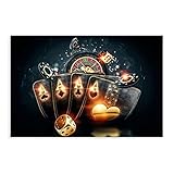 MJKO Casino Roulette Poker Leinwand Poster Schlafzimmer 