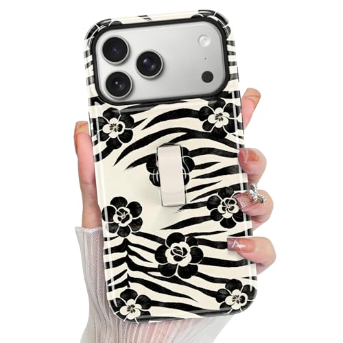 Coque iPhone 17 Pro antichoc MagSafe avec béquille et bracelet floral
