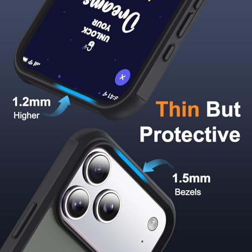 Image of iPhone 17 Pro Magsafe Stand Case | Matte Design & 360 Protection | Military-Grade Apple iPhone 17 Pro Cover | Ultra Premium - Black