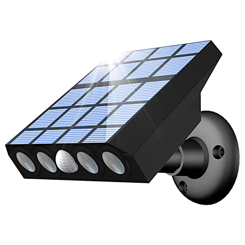 Qelus Solarlampen für Außen mit Bewegungsmelder, LED Solarleuchte Solar Sicherheit Wandleuchten Aussen 3 Modi 270°Beleuchtungswinkel IP65 Wasserdichte Garten Pavillon Garage Porch Balkon Zaun, Weiß Cover
